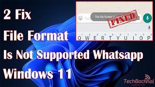 The File Format Is Not Supported WhatsApp Error - 2 Fix How To