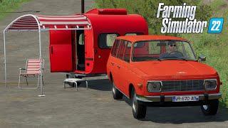 FS22 - Wartburg Tourist with CAMPING TRAILER - NEW CAR MOD for Farming Simulator 2022 Roleplay