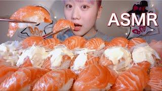 ASMR 巨大サーモン寿司 Giant Salmon Sushi 거대한 연어 초밥【咀嚼音/Mukbang/Eating Sounds】