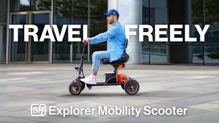 Foldable & Light Mobility Scooter w/ Upgraded Tires! - SuperHandy Explorer (GUT161)