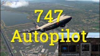 X Plane  | Default 747 Autopilot Tutorial - FMC, takeoff, step climb, direct-to