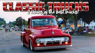 AWESOME CLASSIC TRUCKS!!! 2 HOURS of JUST TRUCKS! Classic Trucks. Custom Truck Builds. USA Car Show!