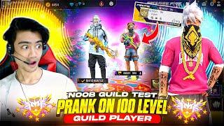 NOOB GUILD TEST PRANK ON 100 LEVEL GUILD PLAYER || THE STAR #thestar #freefire #prank