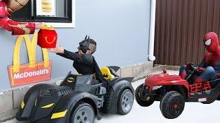 Drive Thru Prank!! Batman Payback Time for Spiderman CKN