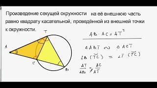 Свойство секущей окружности из внешней точки.