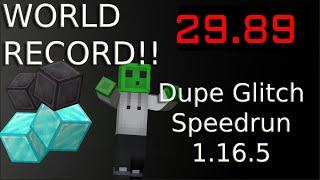 Minecraft 1.16.5 Duplication Glitch Speedrun New World Record!!