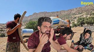 ### "Thirst in the Heart of Displacement: Shahin Saves Jahanbakhsh's Family in Water Crisis"