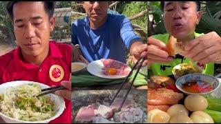 ASMR VANLONG VLOGS EATING SHOW #yummy  #food  #mukbang #ngontinhhay #Yummybeefeggs #friedfishes