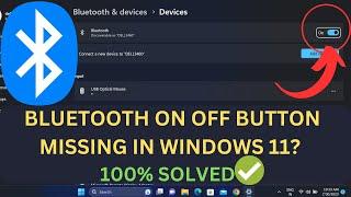 Bluetooth On Off Button Is Missing In Windows 11/10 ||Bluetooth not working PC/Laptop Windows 11/10