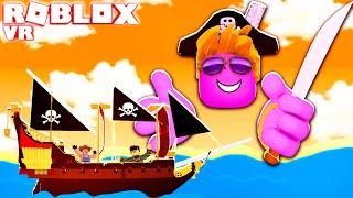 PIRATE SHIP BATTLES in roblox vr hands!