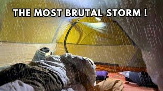 BRUTAL STORM ‼️ Solo camping in SUPER HEAVY RAIN ️
