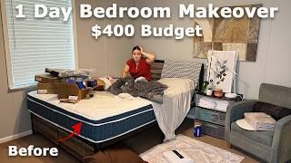 DIY Bedroom Makeover on a $400 Budget / Renter Friendly No Demo! Small Bedroom Decorating Ideas