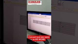 convert text into table in MS WORD #shorts #msword #table