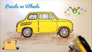 ЗАЗ 965 Запорожец Горбатый Как нарисовать машину просто How to Draw Car ZAZ 965 Zaporozhets Simple