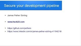 Secure your development pipeline