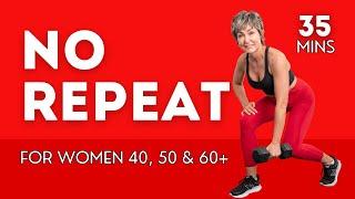 Full Body | No Repeat | Strength Workout with Dumbbells for Women Over 40