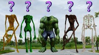 WRONG HEADS SIREN HEAD, Cartoon Cat Hulk, Siren Head TRex, SIREN HEAD Thunderbolt, Siren Head Bell