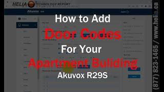 How To Add Codes for Postal Workers Trades and Realtors - Akuvox R29 Apartment Intercom