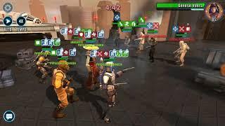 SWGoH - Bounty hunters (Embo lead) vs. Imperial troopers in squad arena