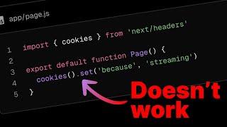 Why you can't set cookies in Server Components