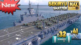 New Super aircraft carrier Sekiryu on map Shatter - World of Warships