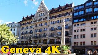 Geneva Switzerland  Walking tour [4K]