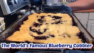 Worlds Famous Blueberry Cobbler- This dessert is Addicting! 🫐#cobbler #blueberry