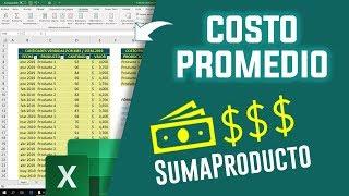 Calcular costo promedio con SUMAPRODUCTO sin columna auxiliar