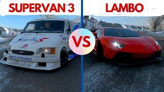 Forza Horizon 4: FORD SUPERVAN 3 VS LAMBORGHINI AVENTADOR!