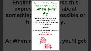 #shorts When pigs Fly / Common English Idioms to pass B2 (FCE) exam.