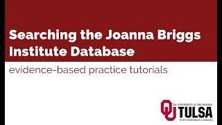 Searching the Joanna Briggs Institute EBP Database