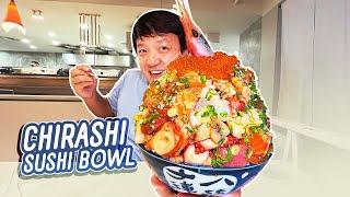 BIGGEST Chirashi SUSHI BOWL! Hougang Hainanese Hawker Center Food Tour in Singapore