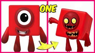 NUMBERBLOCKS Characters as Zombies And Their Favorite Drinks, Snacks & More! | One, Two, Three, Four