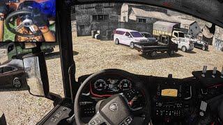 POV DRIVE SCANIA EV - Euro Truck Simulator 2 Steering wheel gameplay