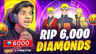  RIP 6,000  DIAMONDS | NARUTO BUNDLE SPINNING| GIVEAWAY ??| FREE FIRE IN TELUGU #dfg #freefire