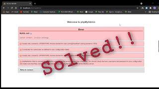 [Solved](HY000/1045): Access denied for user 'pma'@'localhost' (using password: YES) | phpmyadmin