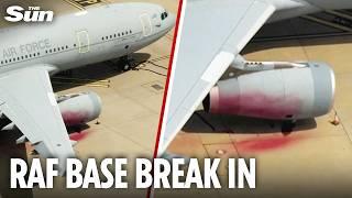RAF planes SABOTAGED by protesters in 'grotesque' security breach at UK military base