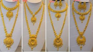 Latest long gold necklaces designs