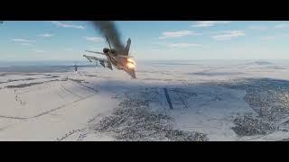 DCS - F18 Hornet - Emergency landing after being heavily damaged by Shilka at Senaki