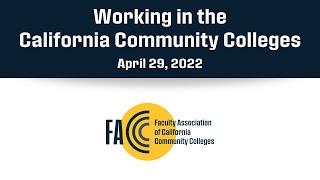 Working in the California Community Colleges