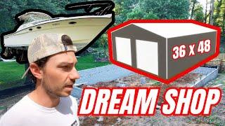 This Shop Is Massive! BUILDING MY DREAM SHOP | Boat Restoration By Ben Shop - Part 1