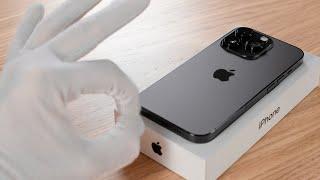 Apple iPhone 14 Pro Unboxing 128 GB Space Black + Setup + Comparison ASMR