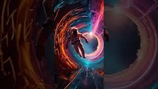 ASTRONAUT ADVENTURE IN THE NEON GALAXY #shorts#cosmicart#digitalspaceart