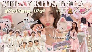 stray kids *DOMINATE* tour vlog  vip experience, grwm, fancams, freebies & merch haul !