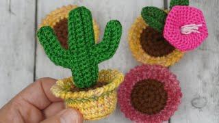 CACTUS CON BRAZOS TEJIDO A CROCHET, FACIL DE HACER