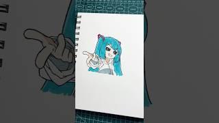 Mimukauwa Miku Drawing #drawing #anime #shorts #hatsunemiku #miku