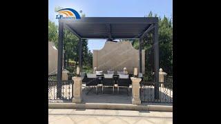 garden automatic sunshading aluminum pergola louvered roof gazebo