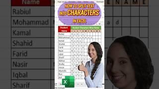 Excel Pro Trick: How to Split Text into Characters in Excel. #exceltips #youtubeshorts