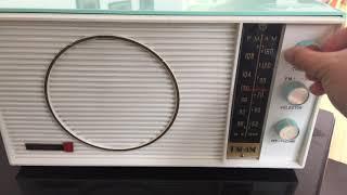 Turquoise and White Retro Jetsons 1950s Olympic AM/FM Tube Radio Totally Restored!