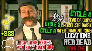 RED DEAD ONLINE Locations Two of Cups CYCLE 4 Chocolate Daisy CYCLE 3 Yates Diamond Ring CYCLE 6